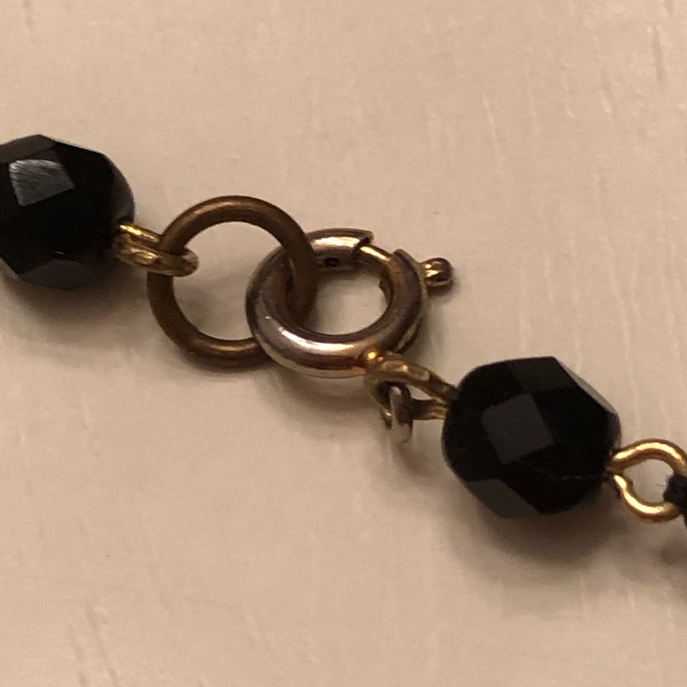 Vintage jet black crystal necklace - Picture 4 of 5